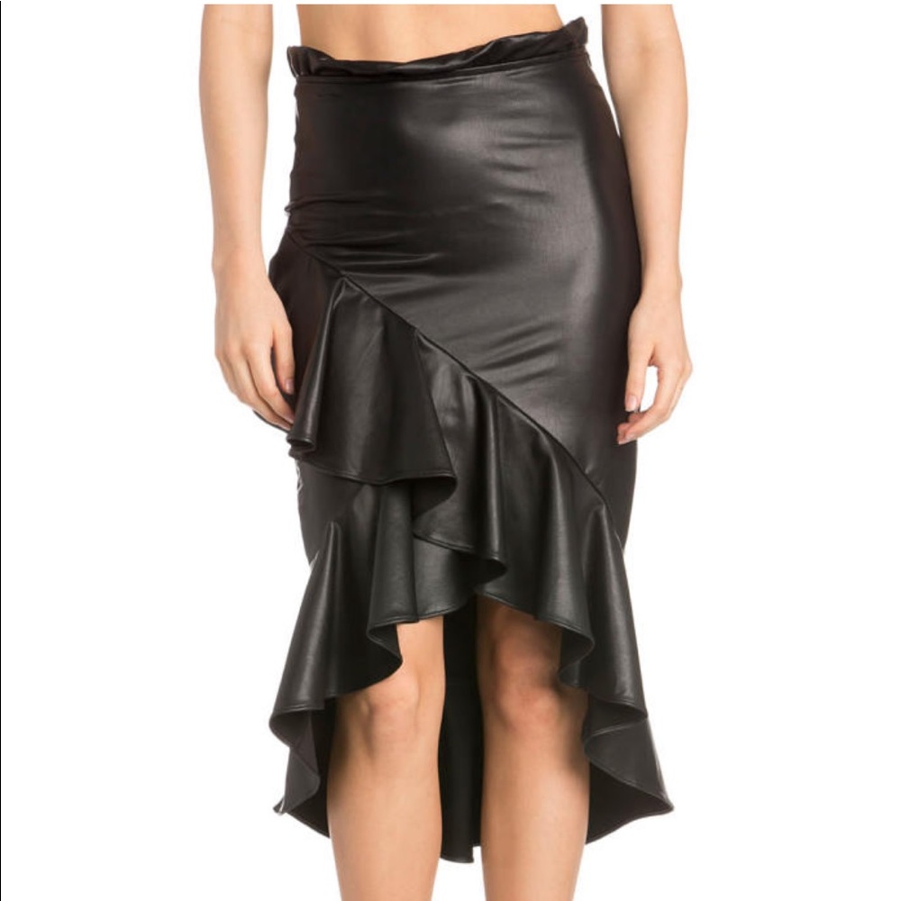 Dance and Marvel Pleather High Low leather skirt